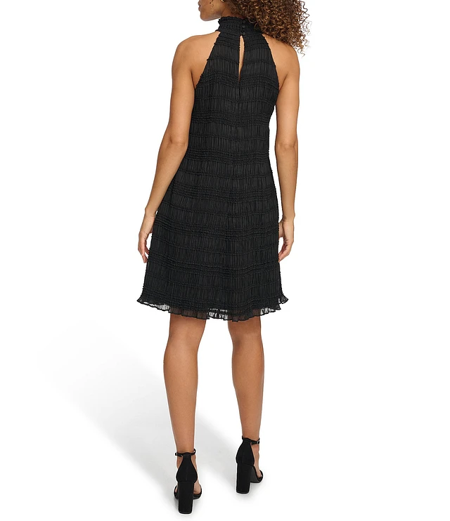 Kensie Smocked Halter Neck Sleeveless Ruffle Mini Dress at Hamilton Place  in Chattanooga, TN