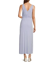Kensie Stretch Cowl Neckline Sleeveless Maxi Dress