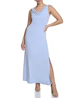 Kensie Stretch Cowl Neckline Sleeveless Maxi Dress