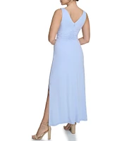 Kensie Stretch Cowl Neckline Sleeveless Maxi Dress