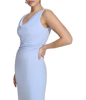 Kensie Stretch Cowl Neckline Sleeveless Maxi Dress
