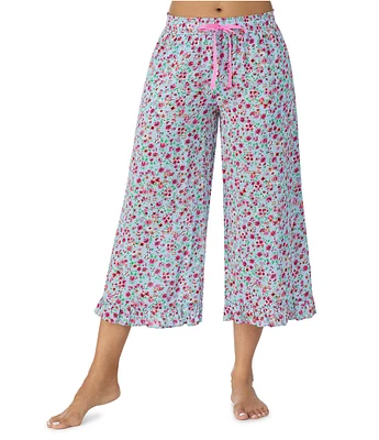 Kensie Woven Ditsy Floral Cropped Sleep Pant