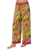 Kensie Woven Smocked Boho Garden Coordinating Sleep Pant