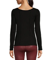 Kinesis Boat Neck Long Sleeve Seamed Top