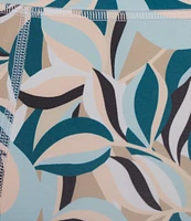 Kinesis High Rise Blue Tropical Floral Print Ankle Leggings
