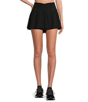 Kinesis High Rise Shirred Waist Flowy Shorts