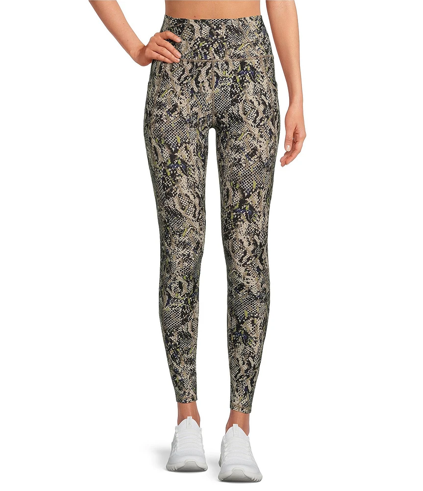 Kinesis High Rise Reptilian Animal Print Ankle Leggings