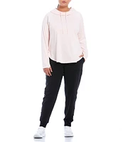 Kinesis Plus Size High Rise Suede Jersey Knit Pull-On Slim Joggers