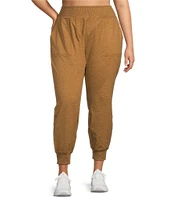 Kinesis Plus Size High Rise Suede Jersey Knit Pull-On Slim Joggers