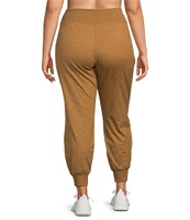 Kinesis Plus Size High Rise Suede Jersey Knit Pull-On Slim Joggers