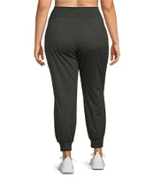 Kinesis Plus Size High Rise Suede Jersey Knit Pull-On Slim Joggers