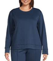 Kinesis Plus Size Long Sleeve Back Pleat Pullover