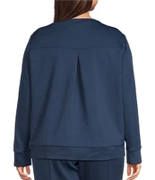 Kinesis Plus Size Long Sleeve Back Pleat Pullover