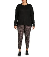 Kinesis Plus Size Ribbed Knit Long Sleeve Crew Neck Pullover