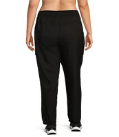 Kinesis Plus Size Woven Elastic Cinched Cuff Ribbed Waistband Ankle Joggers