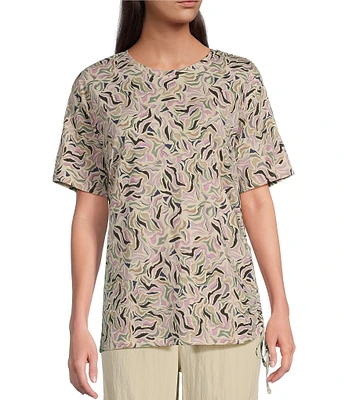 Kinesis Printed Short Sleeve Ruched Side Tee