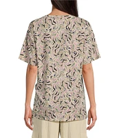 Kinesis Printed Short Sleeve Ruched Side Tee