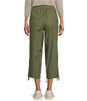 Kinesis Recycled Polyester Drawstring Waist Dual Pocket Ruched Leg Cargo Capri Pant