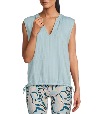 Kinesis Sleeveless Split Neck Top