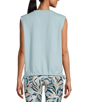 Kinesis Sleeveless Split Neck Top