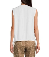 Kinesis Sleeveless Split Neck Top