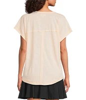 Kinesis V-Neck Raw Edge Dolman Tee