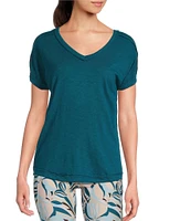 Kinesis V-Neck Raw Edge Dolman Tee