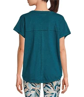 Kinesis V-Neck Raw Edge Dolman Tee