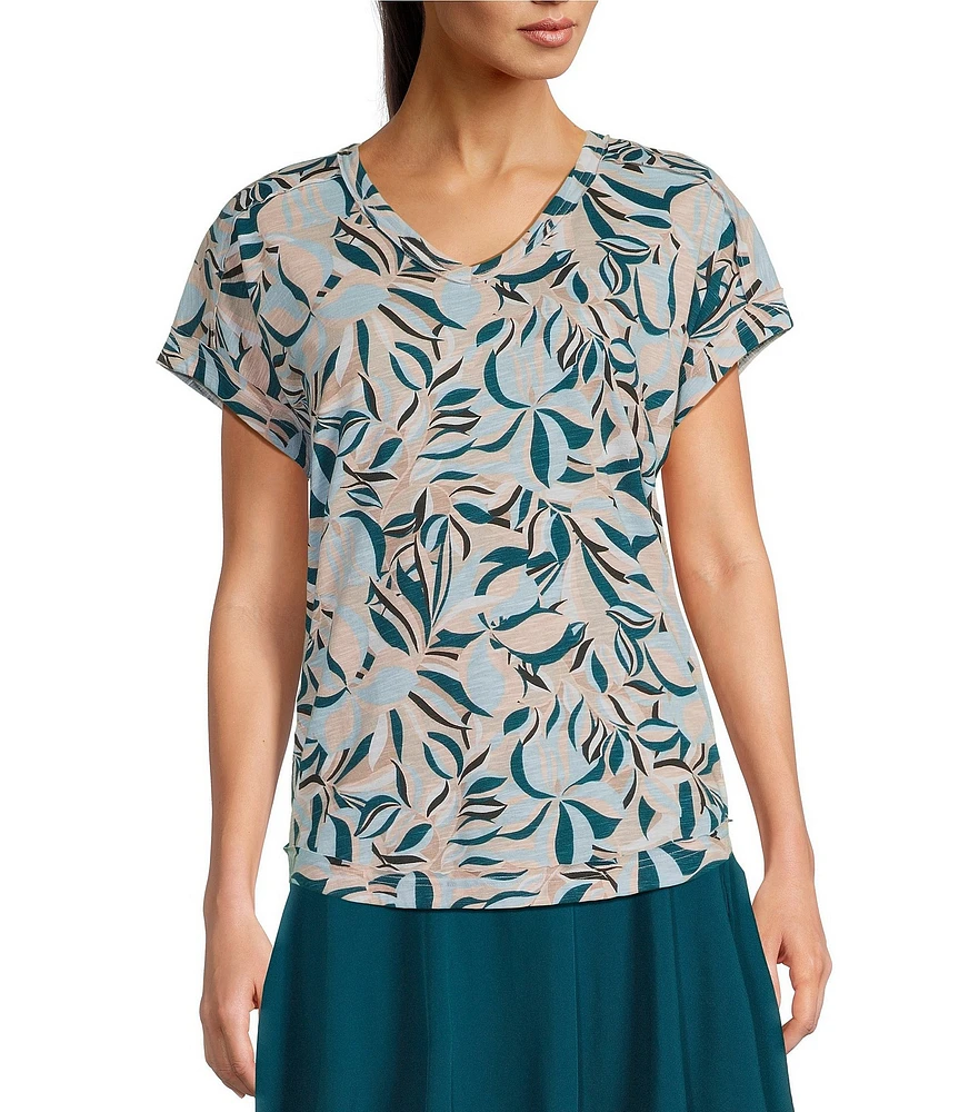 Kinesis V-Neck Raw Edge Dolman Tee