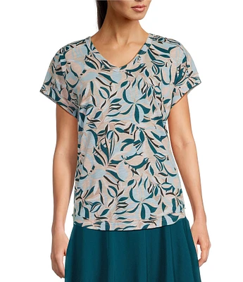 Kinesis V-Neck Raw Edge Dolman Tee