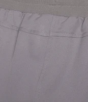 Kinesis Woven Elastic Cinched Cuff Ribbed Waistband Flap Pocket Ankle Joggers