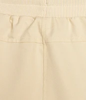 Kinesis Woven Elastic Cinched Cuff Ribbed Waistband Flap Pocket Ankle Joggers