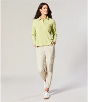 Kinesis Woven Elastic Cinched Cuff Ribbed Waistband Flap Pocket Ankle Joggers
