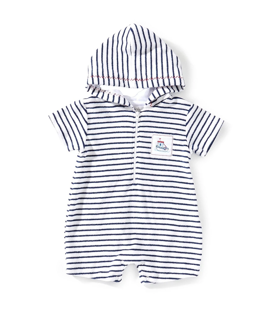 Kissy Kissy Baby Boys Newborn-24 Months Seas The Day Short Sleeve Terry Stripe Romper