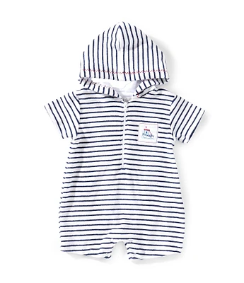 Kissy Kissy Baby Boys Newborn-24 Months Seas The Day Short Sleeve Terry Stripe Romper