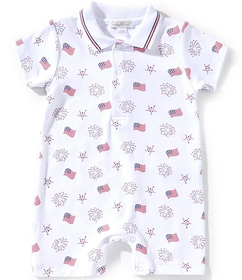 Kissy Kissy Baby Boys Newborn-24 Months Short Sleeve Bold Stripes & Bright Stars Printed Shortall