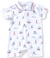 Kissy Kissy Baby Boys Newborn-24 Months Short Sleeve Seas The Day Printed Shortall