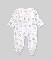 Kissy Kissy Baby Boys Newborn-9 Months Farm Print Zip Front Footie