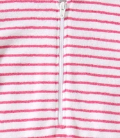 Kissy Kissy Baby Girls Newborn-24 Months Cabana Terry Stripe Short Sleeve Romper Swim Cover-Up