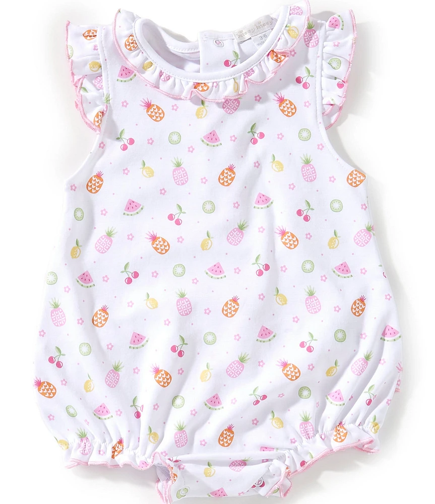 Kissy Kissy Baby Girls Newborn-24 Months Fruit Fiesta Ruffle Sleeve Bubble Romper