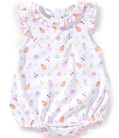 Kissy Kissy Baby Girls Newborn-24 Months Fruit Fiesta Ruffle Sleeve Bubble Romper