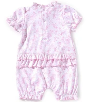 Kissy Kissy Baby Girls Puffed-Sleeve Old English Roses Romper