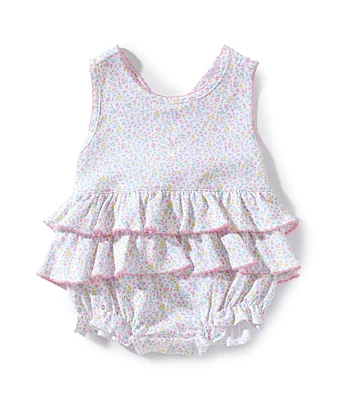 Kissy Kissy Baby Girls Newborn-24 Months Sleeveless Garden Trellis Printed Bubble Romper