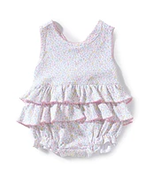 Kissy Kissy Baby Girls Newborn-24 Months Sleeveless Garden Trellis Printed Bubble Romper