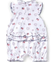 Kissy Kissy Baby Girls Flutter-Sleeve Bold Stripes & Bright Stars Romper