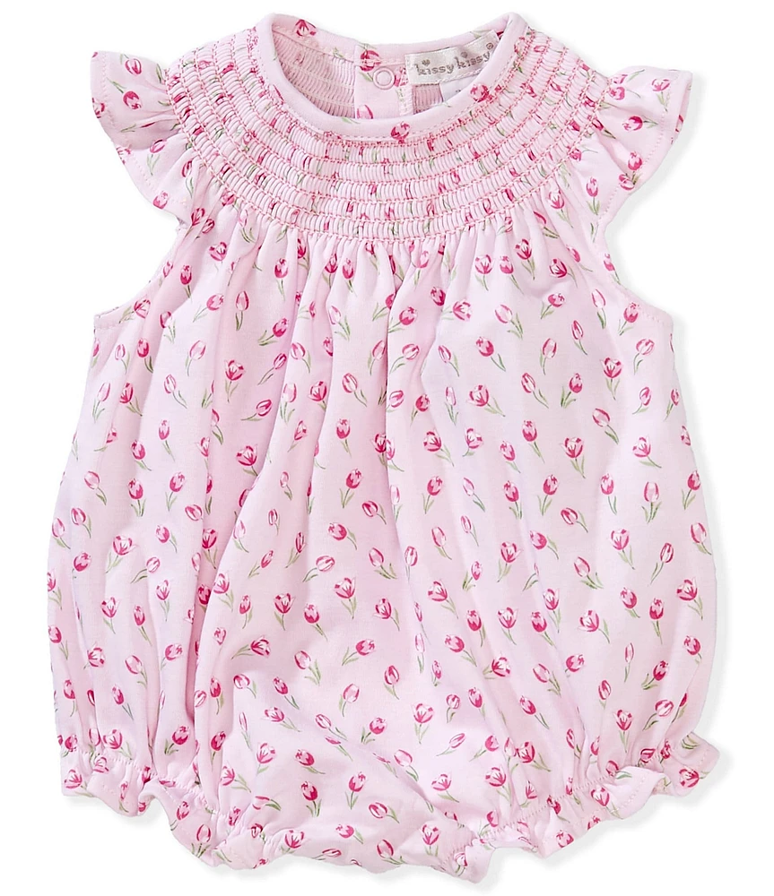 Kissy Kissy Newborn Girls Newborn-24 Months Flutter-Sleeve Tulip Blossom Romper