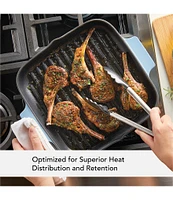 Kitchenaid Enameled Cast Iron Square Grill and Roasting Pan, 11-Inch