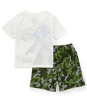 Komar Kids Little/Big Boys 4-10 Short Sleeve Sonic T-Shirt & Short Pajama Set