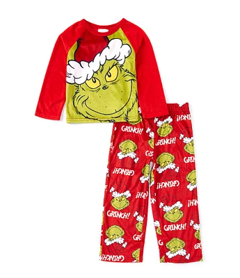 Komar Kids Little/Big Boys 4-10 Two piece Grinch Graphic Pajama Set