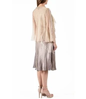 Komarov Charmeuse Chiffon Ombre V-Neck 2-Piece Jacket Dress Set